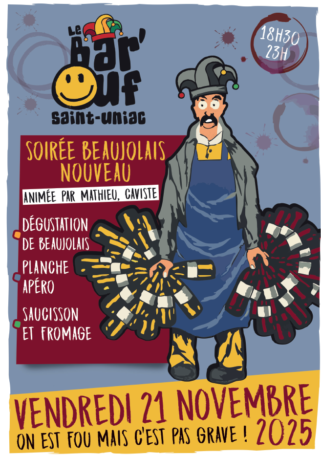 Soirée Beaujolais Nouveau au Bar'Ouf